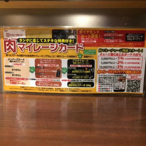 いきなりステーキ　肉マイレージ　説明