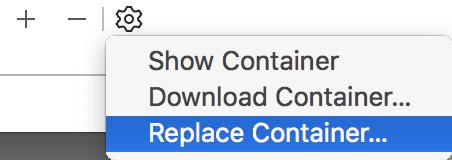 Replace Container...メニュー