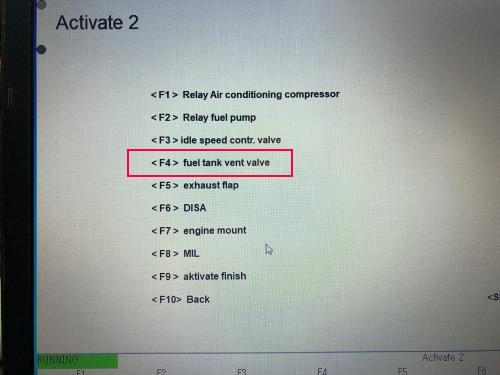 ACTIVATEの一覧からfuel tank vent valveを選択