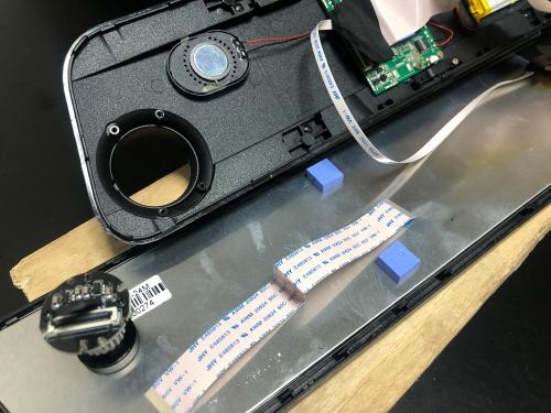 スマートルームミラーのフロントCCDカメラの内部配線を確認