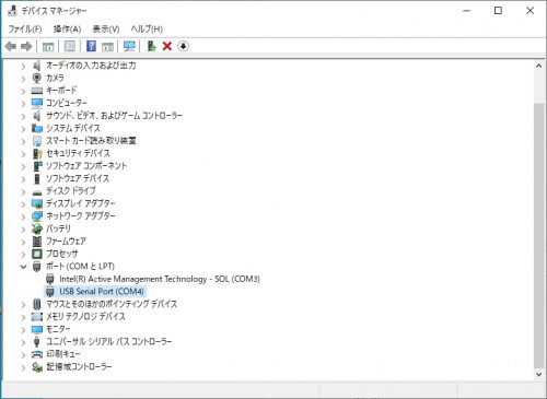 USB Serial Port（ComX）へのドライバーのインストール