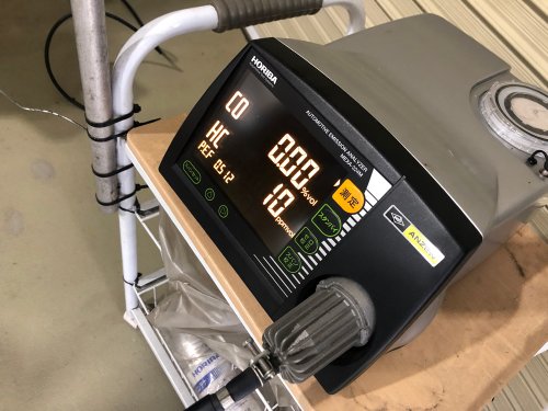 ガステスターの結果、COはゼロ、HCは10ppm/vol