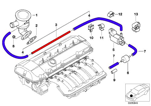 BMW E46セカンダリーエアーシステムの図