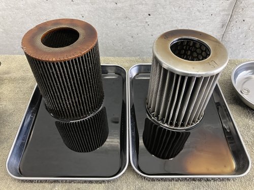 紙フィルターとK&Pステンレスメッシュフィルター