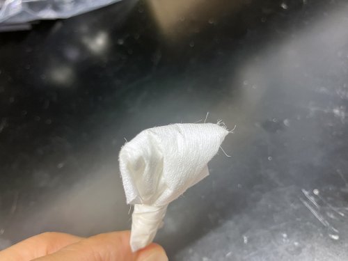 掃除後のメガネ拭きの状態