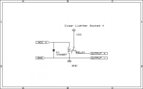 アクセサリー電源用リレー回路図