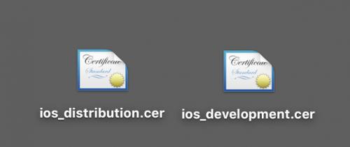 作成した、iOS Development、およびiOS Destribution証明書